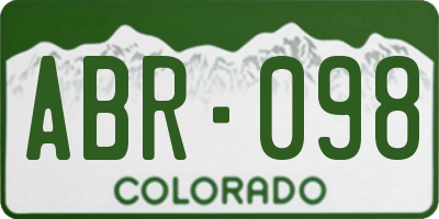CO license plate ABR098