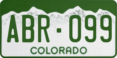 CO license plate ABR099