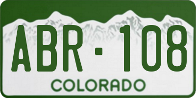 CO license plate ABR108