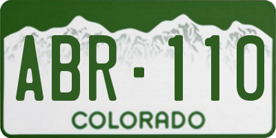 CO license plate ABR110