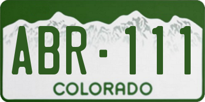 CO license plate ABR111