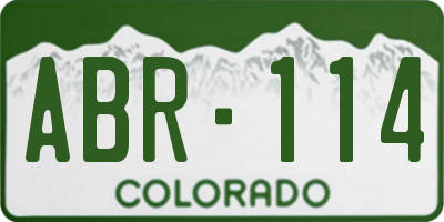CO license plate ABR114
