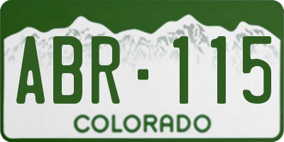 CO license plate ABR115