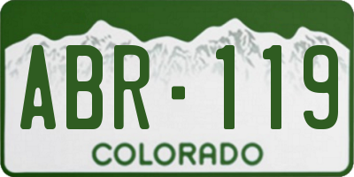CO license plate ABR119