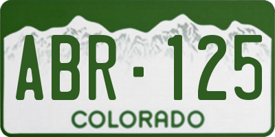 CO license plate ABR125