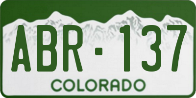 CO license plate ABR137