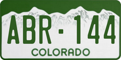 CO license plate ABR144