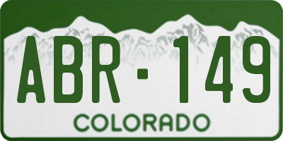 CO license plate ABR149