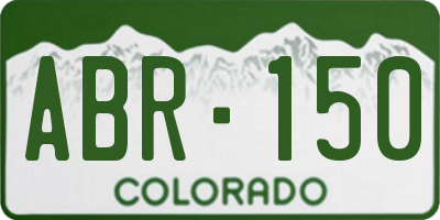 CO license plate ABR150