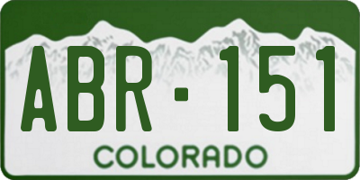 CO license plate ABR151