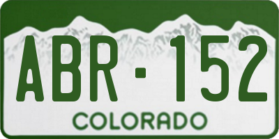 CO license plate ABR152