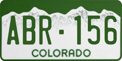 CO license plate ABR156
