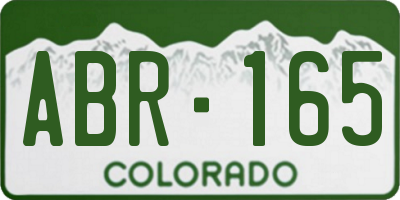 CO license plate ABR165