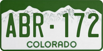 CO license plate ABR172