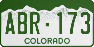 CO license plate ABR173