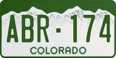 CO license plate ABR174
