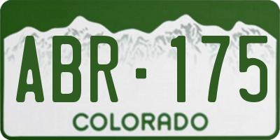 CO license plate ABR175