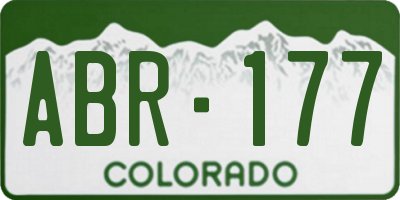 CO license plate ABR177