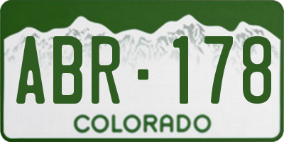 CO license plate ABR178