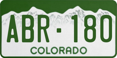 CO license plate ABR180