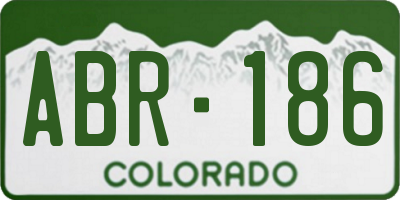 CO license plate ABR186