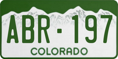 CO license plate ABR197