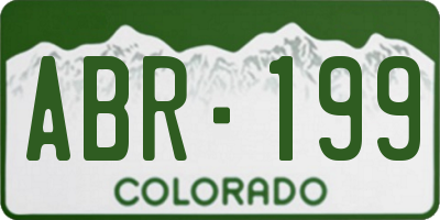 CO license plate ABR199