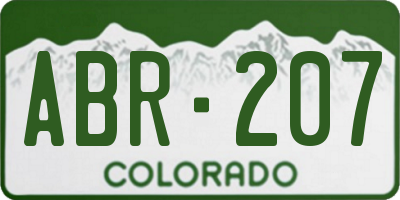 CO license plate ABR207