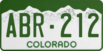 CO license plate ABR212