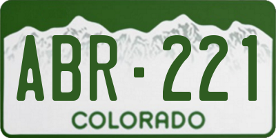 CO license plate ABR221