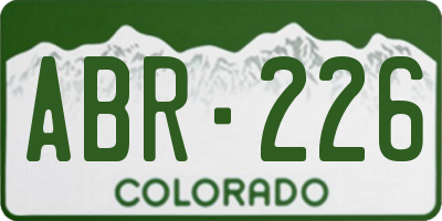 CO license plate ABR226