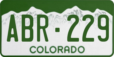 CO license plate ABR229