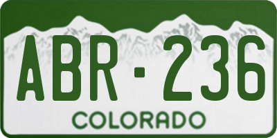 CO license plate ABR236