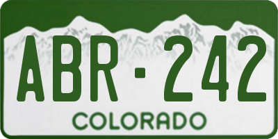 CO license plate ABR242