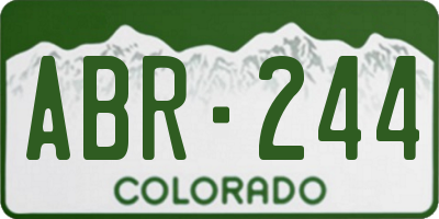 CO license plate ABR244