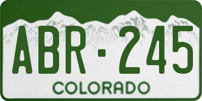 CO license plate ABR245