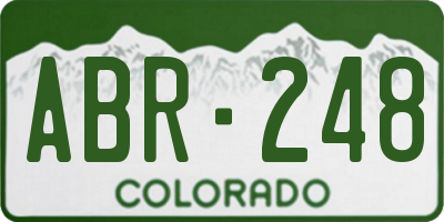 CO license plate ABR248