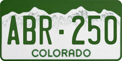 CO license plate ABR250
