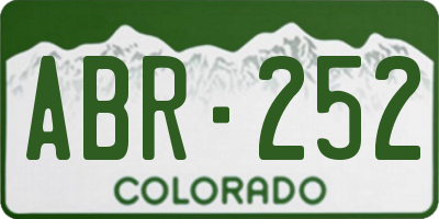 CO license plate ABR252