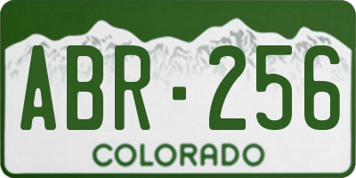 CO license plate ABR256