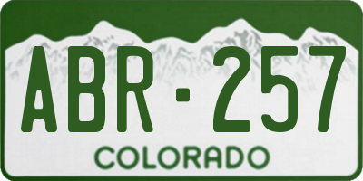 CO license plate ABR257