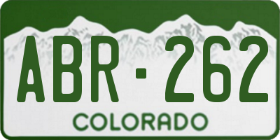 CO license plate ABR262
