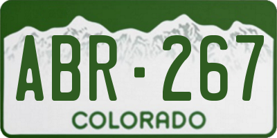 CO license plate ABR267