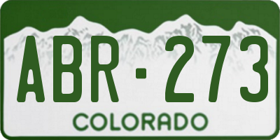 CO license plate ABR273