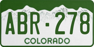 CO license plate ABR278