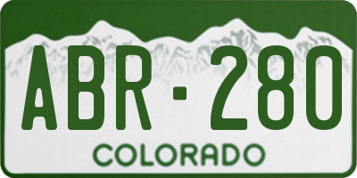 CO license plate ABR280