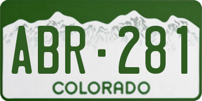 CO license plate ABR281