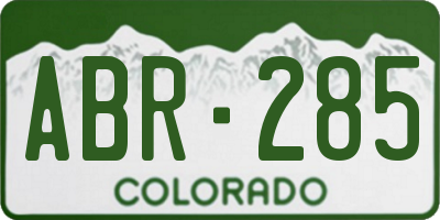 CO license plate ABR285