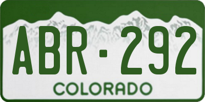 CO license plate ABR292