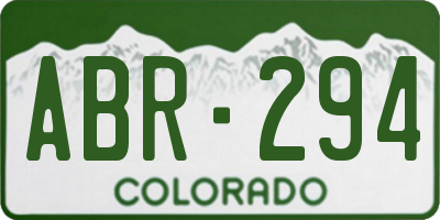 CO license plate ABR294